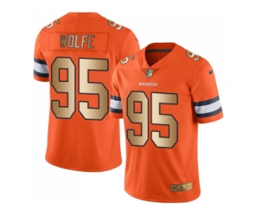 Nike Denver Broncos #95 Derek Wolfe Orange Men's Stitched NFL Limited Gold Rush Jersey