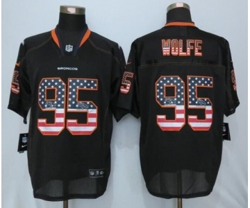 Nike Denver Broncos #95 Derek Wolfe USA Flag Fashion Black Jerseys[Elite]