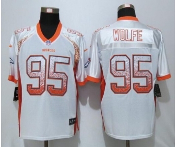 Nike Denver Broncos #95 Derek Wolfe White Men's Stitched NFL Elite Drift Fashion Jersey