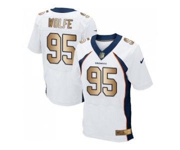 Nike Denver Broncos #95 Derek Wolfe White Men's Stitched NFL New Elite Gold Jersey