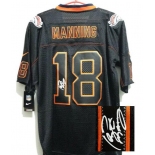 nike nfl jerseys denver broncos #18 manning black[Elite lights out signature]