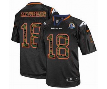 nike nfl jerseys denver broncos #18 manning black[camo fashion Elite 50th Patch]