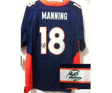 nike nfl jerseys denver broncos #18 manning blue[Elite signature]