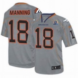 nike nfl jerseys denver broncos #18 manning grey[Elite lights out 50th Patch]