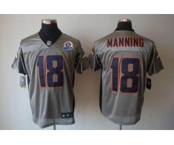 nike nfl jerseys denver broncos #18 manning grey[Elite shadow 50th Patch]