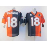 nike nfl jerseys denver broncos #18 manning orange-blue[Elite split 50th Patch]