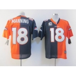 nike nfl jerseys denver broncos #18 manning orange-blue[Elite split]