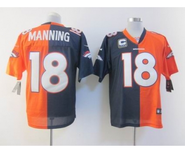 nike nfl jerseys denver broncos #18 manning orange-blue[Elite split]