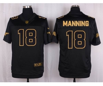 nike nfl jerseys denver broncos #18 peyton manning black gold collection[Elite]