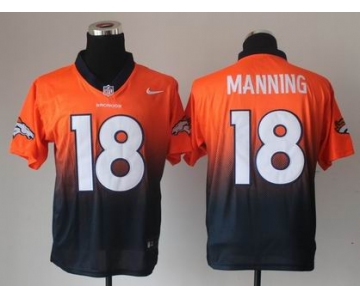 nike nfl jerseys denver broncos #18 peyton manning orange-blue[Elite drift fashion][second version]