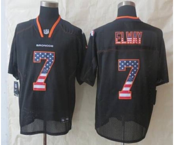 nike nfl jerseys denver broncos #7 john elway black[Elite USA flag fashion]