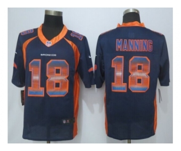 2015 new nike denver broncos #18 manning navy blue strobe jerseys[limited]