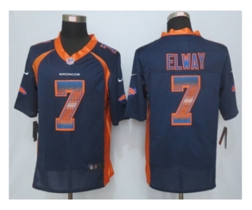 2015 new nike denver broncos #7 elway navy blue strobe jerseys[limited]