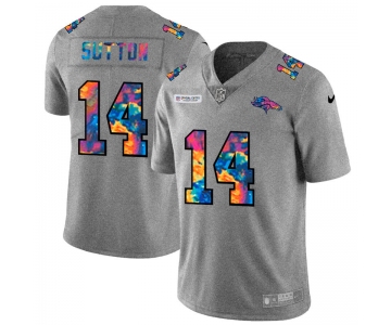 Denver Broncos #14 Courtland Sutton Men's Nike Multi-Color 2020 NFL Crucial Catch NFL Jersey Greyheather