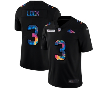 Denver Broncos #3 Drew Lock Men's Nike Multi-Color Black 2020 NFL Crucial Catch Vapor Untouchable Limited Jersey