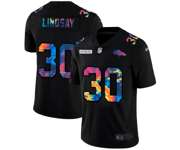 Denver Broncos #30 Phillip Lindsay Men's Nike Multi-Color Black 2020 NFL Crucial Catch Vapor Untouchable Limited Jersey