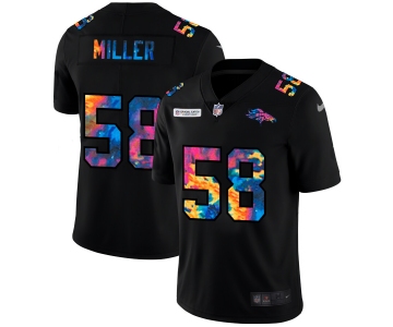 Denver Broncos #58 Von Miller Men's Nike Multi-Color Black 2020 NFL Crucial Catch Vapor Untouchable Limited Jersey