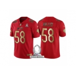 Men Denver Broncos #58 Von Miller AFC 2017 Pro Bowl Red Gold Limited Jersey