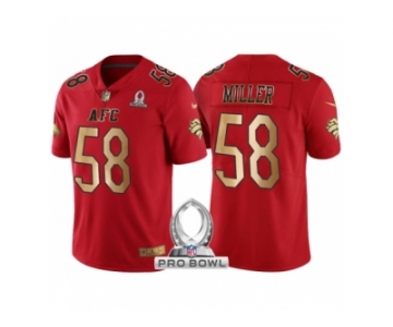 Men Denver Broncos #58 Von Miller AFC 2017 Pro Bowl Red Gold Limited Jersey