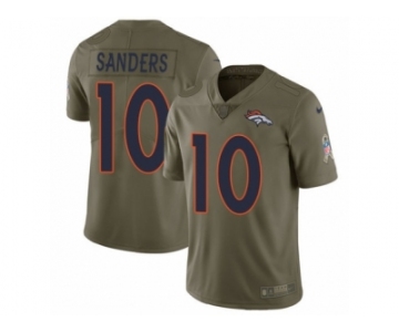 Men Nike Denver Broncos #10 Emmanuel Sanders Limited Olive 2017 Salute to Service NFL Jersey