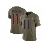 Men Nike Denver Broncos #11 Carlos Henderson Limited Olive 2017 Salute to Service NFL Jerse