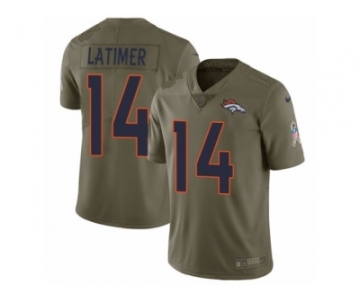 Men Nike Denver Broncos #14 Cody Latimer Limited Olive 2017 Salute to Service NFL Jersey