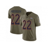 Men Nike Denver Broncos #22 C.J. Anderson Limited Olive 2017 Salute to Service NFL Jersey