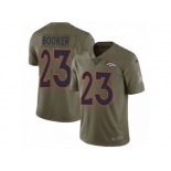 Men Nike Denver Broncos #23 Devontae Booker Limited Olive 2017 Salute to Service NFL Jersey