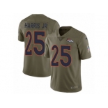 Men Nike Denver Broncos #25 Chris Harris Jr Limited Olive 2017 Salute to Service NFL Jersey