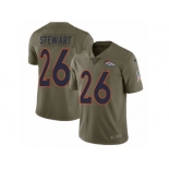 Men Nike Denver Broncos #26 Darian Stewart Limited Olive 2017 Salute to Service NFL Jersey