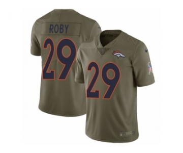 Men Nike Denver Broncos #29 Bradley Roby Limited Olive 2017 Salute to Service NFL Jersey