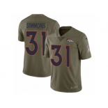 Men Nike Denver Broncos #31 Justin Simmons Limited Olive 2017 Salute to Service NFL Jersey