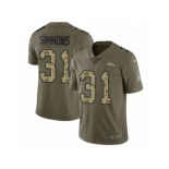 Men Nike Denver Broncos #31 Justin Simmons Limited Olive Camo 2017 Salute to Service NFL Jersey