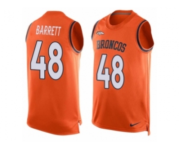 Men Nike Denver Broncos #48 Shaquil Barrett Limited Orange Player Name & Number Tank Top NFL Jersey