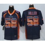 Men Nike Denver Broncos #58 Von Miller Navy Blu Strobe Jersey[Limited]