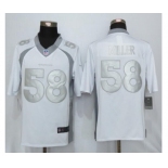 Men Nike Denver Broncos #58 Von Miller Platinum White Jerseys[Limited]