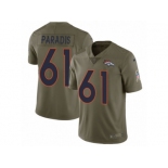 Men Nike Denver Broncos #61 Matt Paradis Limited Olive 2017 Salute to Service NFL Jersey