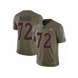 Men Nike Denver Broncos #72 Garett Bolles Limited Olive 2017 Salute to Service NFL Jersey