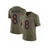 Men Nike Denver Broncos #8 Brandon McManus Limited Olive 2017 Salute to Service NFL Jersey