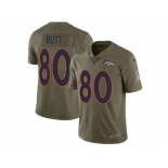 Men Nike Denver Broncos #80 Jake Butt Limited Olive 2017 Salute to Service NFL Jersey