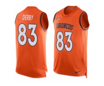 Men Nike Denver Broncos #83 A.J. Derby Limited Orange Player Name & Number Tank Top NFL Jersey