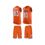 Men Nike Denver Broncos #83 A.J. Derby Limited Orange Tank Top Suit NFL Jersey