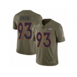 Men Nike Denver Broncos #93 Jared Crick Limited Olive 2017 Salute to Service NFL Jersey