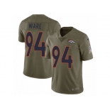 Men Nike Denver Broncos #94 DeMarcus Ware Limited Olive 2017 Salute to Service NFL Jersey