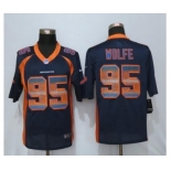 Men Nike Denver Broncos #95 Derek Wolfe Navy Blu Strobe Jersey[Limited]