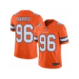 Men Nike Denver Broncos #96 Shelby Harris Limited Orange Rush Vapor Untouchable NFL Jersey