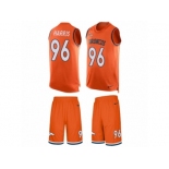 Men Nike Denver Broncos #96 Shelby Harris Limited Orange Tank Top Suit NFL Jersey