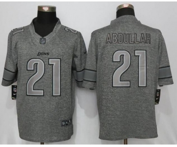 Men Nike Detroit Lions #21 Ameer Abdullah Stitched Gridiron Gray Limited Jersey