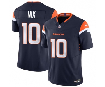 Men's Denver Broncos #10 Bo Nix Navy 2024 Draft F.U.S.E. Alternate Vapor Limited Football Stitched Jersey