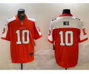 Men's Denver Broncos #10 Bo Nix Orange 2024 F.U.S.E. Throwback Vapor Limited Alternate Stitched Football Jersey